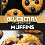 almond flour blueberry muffins in a baking pan