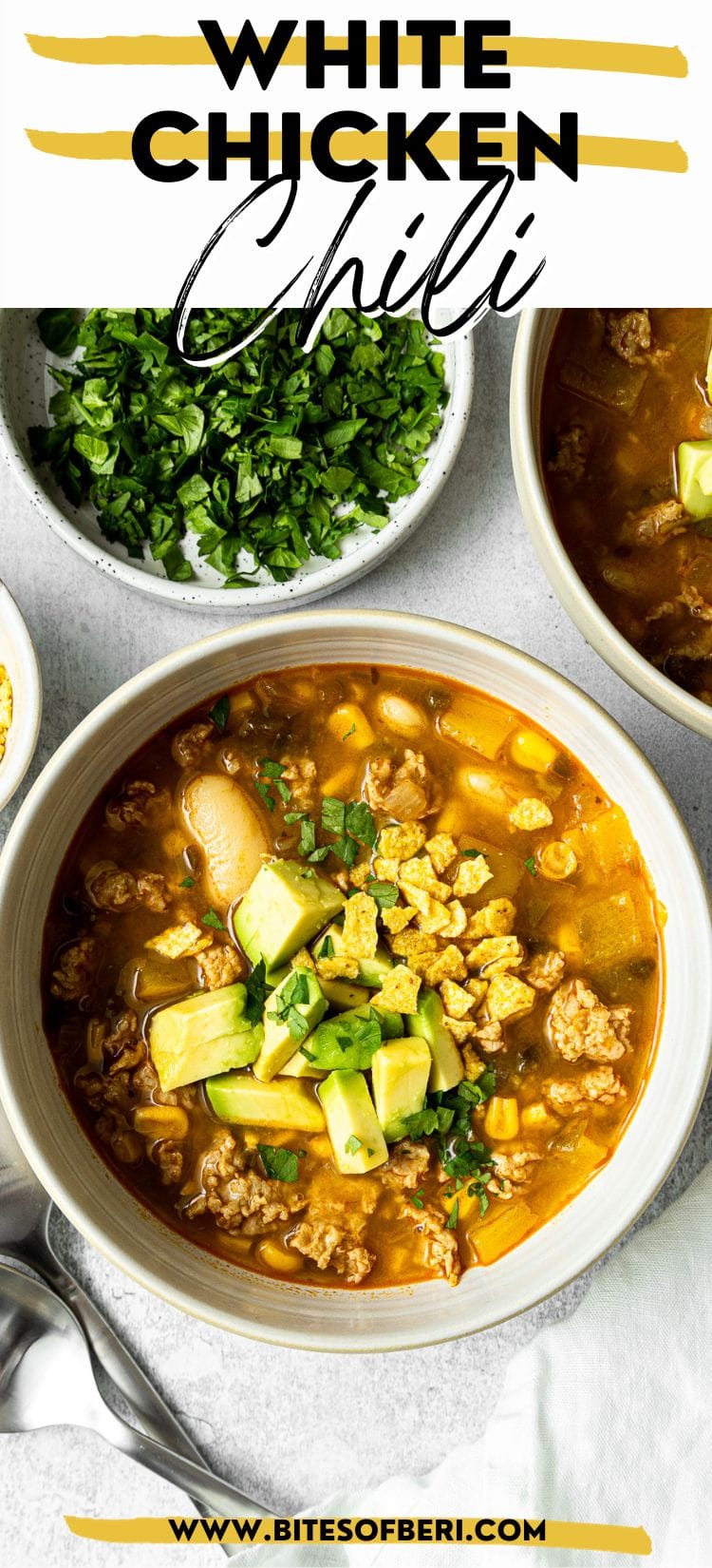 White Ground Chicken Chili Bites of Beri