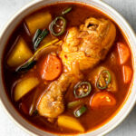 dakbokkeumtang (korean spicy chicken stew) in a bowl
