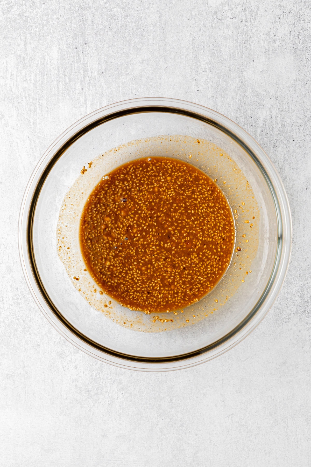 spicy peanut sauce in a large mixing bowl