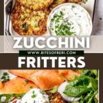 A plate with a smoked salmon, greens and zucchini potato fritters